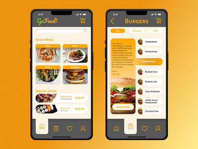 GoFood delivery app app branding concept design figma ui ux