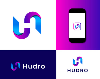 Hudro Logo, Logo, Logo Design, Brand Identity, Letter logo graphic design simple logo