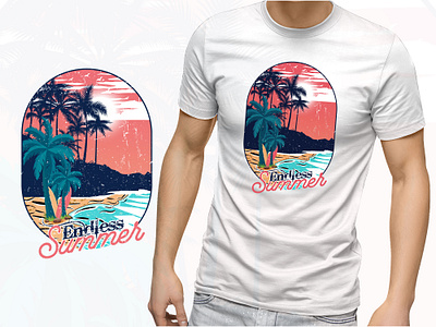 Endless summer surfing t shirt print illustration endless surfing t shirt design