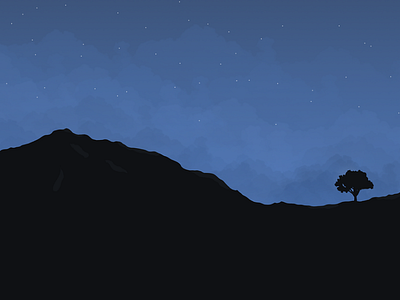 Night Sky Landscape - Adobe Photoshop digitalart illustration nightsky