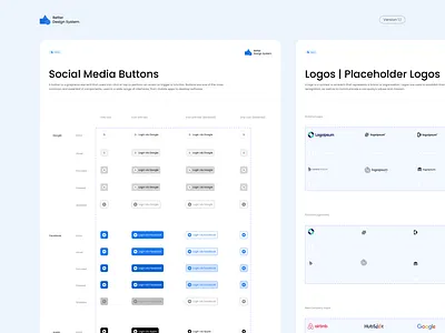 Better Design System | Social Media Buttons & Placeholder Logos design system figma figma design figma design system free design system placeholder logos social media buttons