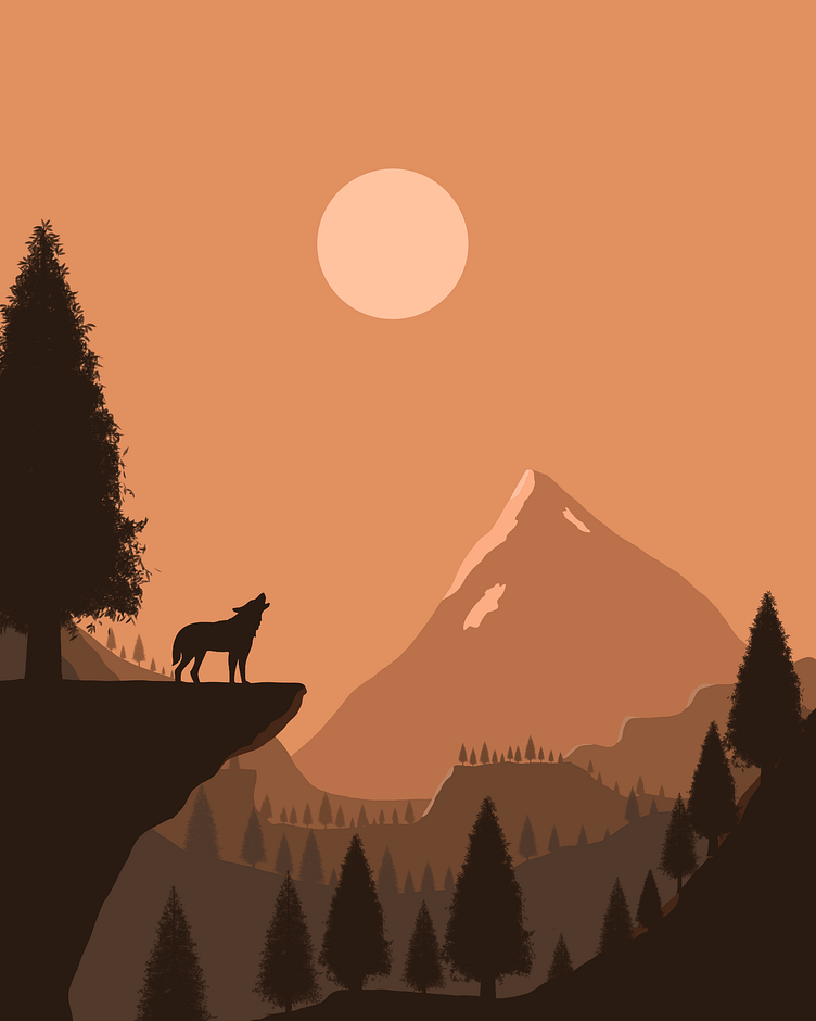 Cliff 2D Landscape Digital Art by Damek Whiz on Dribbble