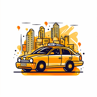 City Vibe Chronicles: The Captivating Yellow Taxi artinspiration car car vector cityoutline creativeexpression digitalart dribbble illustration taxi illustration taxiart urbanart vector