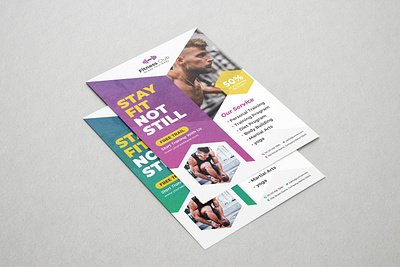 Fitness flyer business card design creative design fitness flyer graphic design