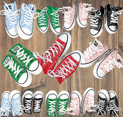 Amazing Family Sneakers Clipart clipart illustration sneakers