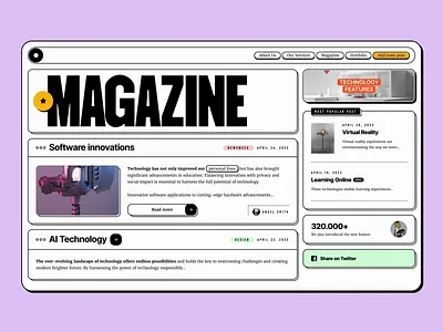 Magazine - Website Concept blog cms concept design landing page minimalist modern portfolio technology ui ux web web design webdesign website