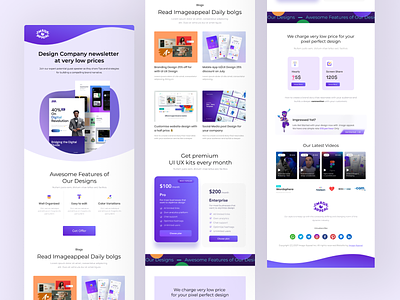 Monthly Newsletter company update design design agency ecommerce email email offer email tempalte email ui email update monthly newsletters newsletter offer purple service template
