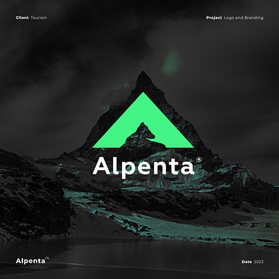 Alpenta® - hiking gear logo design a adventure backpacking booking brand branding camping hiker hiking landscape logo logo design mountain nature outdoors tour tourism travel trip vacation