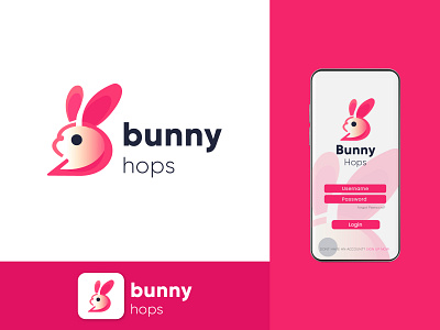 Bunny Logo, Branding, Logo Design app icon brand identity branding branding design bunny bunny hops bunny logo business logo colorful logo digital logo graphic design hare logo logo logo design logo ideas logo mark logotype modern logo rabbit logo shorif770 design