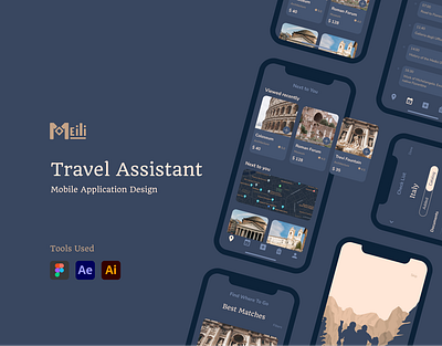 Travel Mobile App UI/UX Design animation app branding design graphic design illustration ui vector wireframe