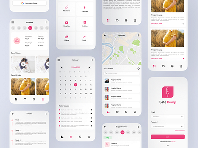 SafeBump - Maternal Health birth child childbirth education figmadesign healthcare maternalhealth mother pregnancy safebump ui