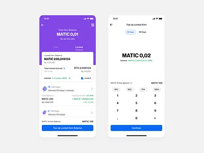 Crypto Locked Earn app crypto ui ux