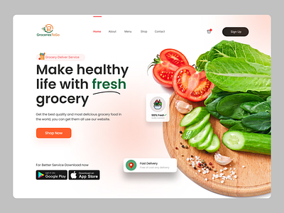 Grocery Landing Page Design UI by Tazrin💫 on Dribbble