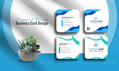 Modern rounded Business card addvertising banner branding business businesscard businessflyer corporate card design graphic design illustration logo luxury modern modern business card rounded business card small card ui vector
