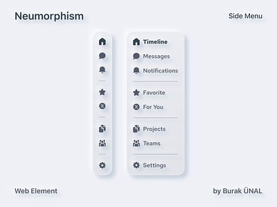 Neumorphism - Side Menu design figma menu neumorphism side menu ui ux web