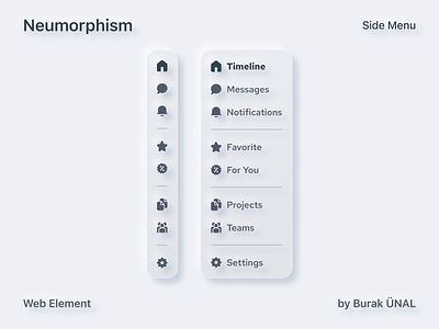 Neumorphism - Side Menu design figma menu neumorphism side menu ui ux web