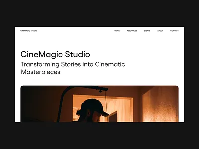 CineMagic Studio Landing Page clean creative design grid grids interaction design landing page layout minimal modern studio ui ui design ui ux uiux user interface web web design webdesign website