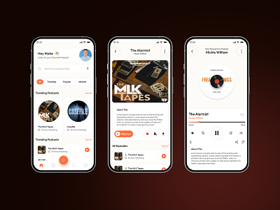 Cast- Podcast streaming App app live audio streaming live streaming mobile podcast podkast radio app streaming streaming app ui ux voice streaming