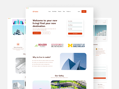 Realte | Landing Page Design landing page logo product design real estate real estate landing page realtor ui design user experience ux design websitedesign