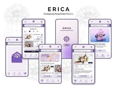 Erica - Case Study - Flower Delivery App app art branding casestudy concept creative delivery deliveryapp design ecommerce flower google googleux graphic design illustration interface mockup ui ux uxresearch