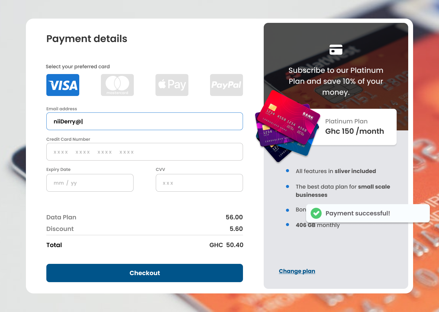 Credit Card checkout by Derrick Angelo Tagoe on Dribbble