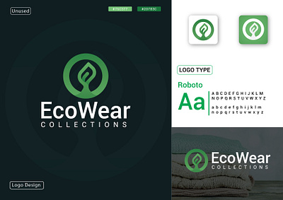 EcoWear - Logo Design app icon branding clothing brand clothing logo creative logo dress logo e logo eco eco logo fashion logo gradient logo green logo logo logo design professional logo w logo