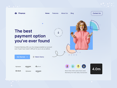 Header Exploration - Finance Online Payment ✨ credit card finance fintech hero section landing page modern design money online banking online payment ui ux web web ui design