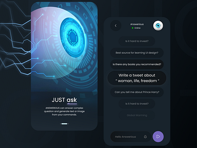 ANSWERIOUS ai chatgpt design dribbblers graphic design ui uidesign userinterface