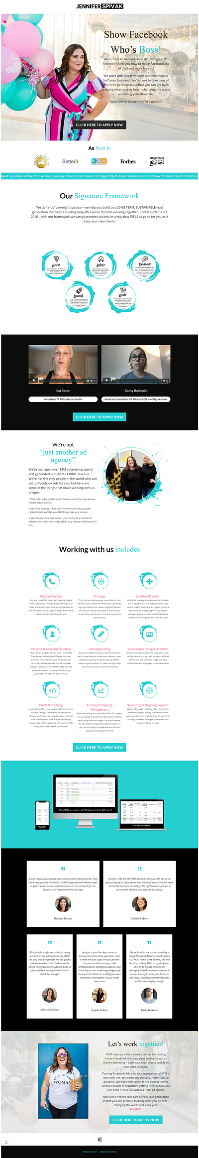 Jennifer Spivak Web Page branding design graphic design landing page vector web page website design