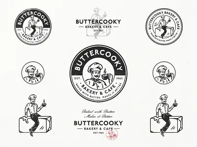 Buttercooky Bakery & Cafe bakery bakery logo branding branding design classic logo coffee logo coffeeshop graphic design identity illustration logo logo collection logo design logo set logofolio mascot retro retro logo retro mascot vintage logo
