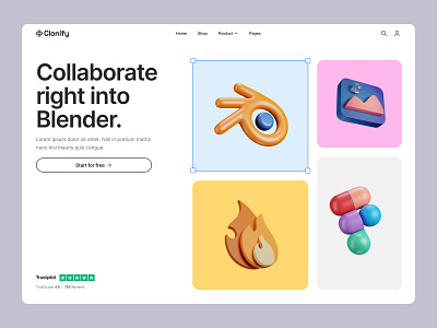 Headers — Clonify clean design figma header hero modern template ui ui kit ux web web design