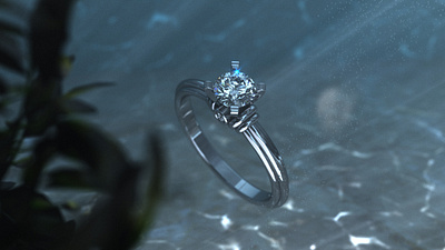 The wave of water 3d 3drender animation avatar branding jewellery jewelry motion graphics ring visualization water