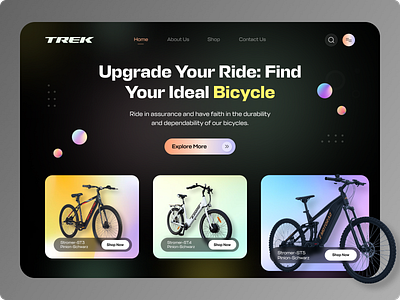 TREK - Bicycle Ecommerce Website Development 🤟 branding design development graphic design illustration logo typography ui ux vector