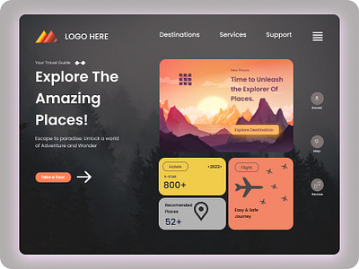 Tourism Places Dashboard Design dashboard design designer dribbble figma graphic design illustration journey places tourism ui