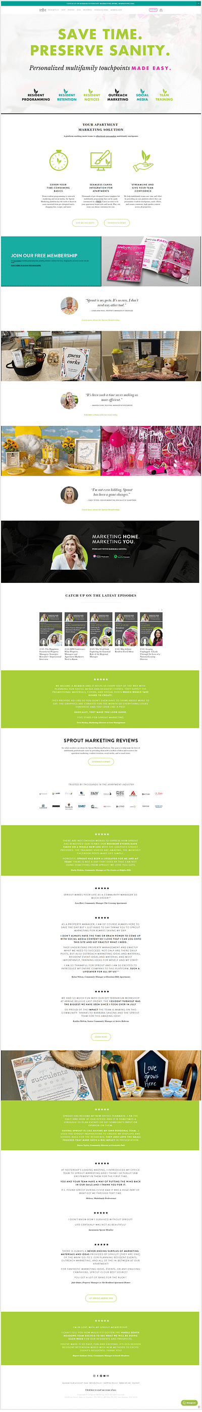 Sprout Marketing branding design web page website design