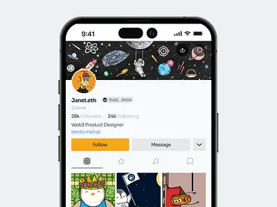 SocialFi Profile app profile crypto profile defi logo profile social fi ui web 3