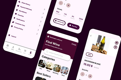 Wine - Delivey App app design typography ui ux