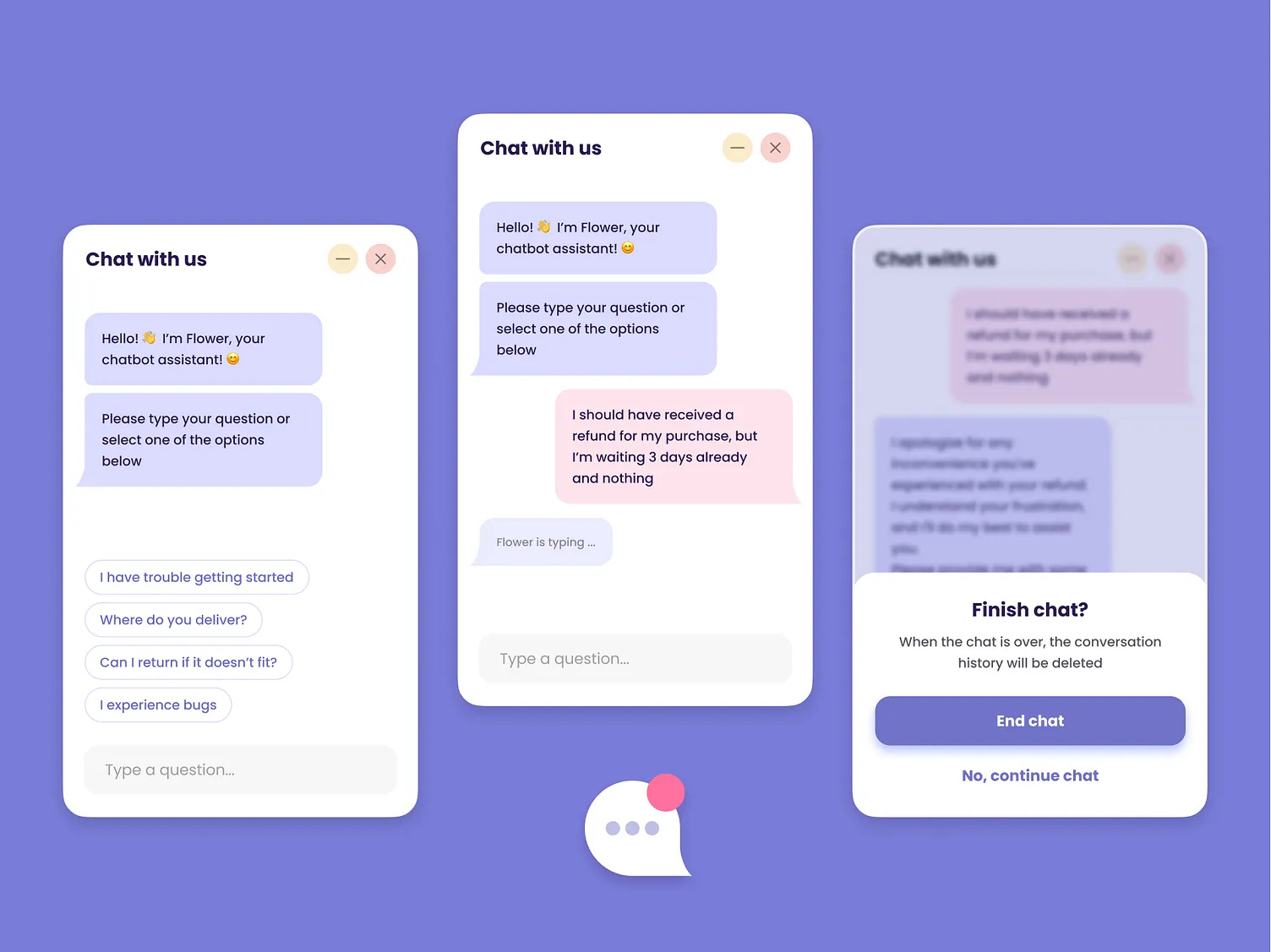 Chatbot chatbot chatbox concept dailyui design intercom chat ui ux web
