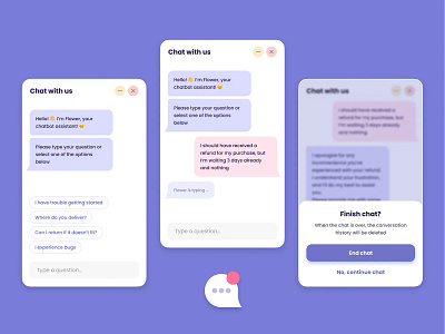 Chatbot chatbot chatbox concept dailyui design intercom chat ui ux web
