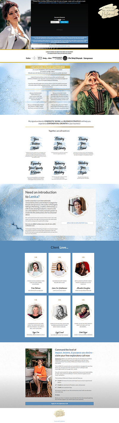 Lenka Lutonska design graphic design landing page web page website design