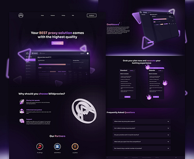 Wild Proxies Landing Page motion graphics ui ux