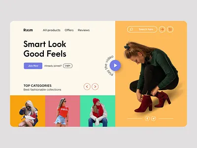 Rixim Landing Page UI design. deshboard ecommerce homepage interfacedesign landingpage productdesign shopping theme ui uidesign uiux userexperience userinterface ux uxdesign webdesign webkits webpage website wireframe