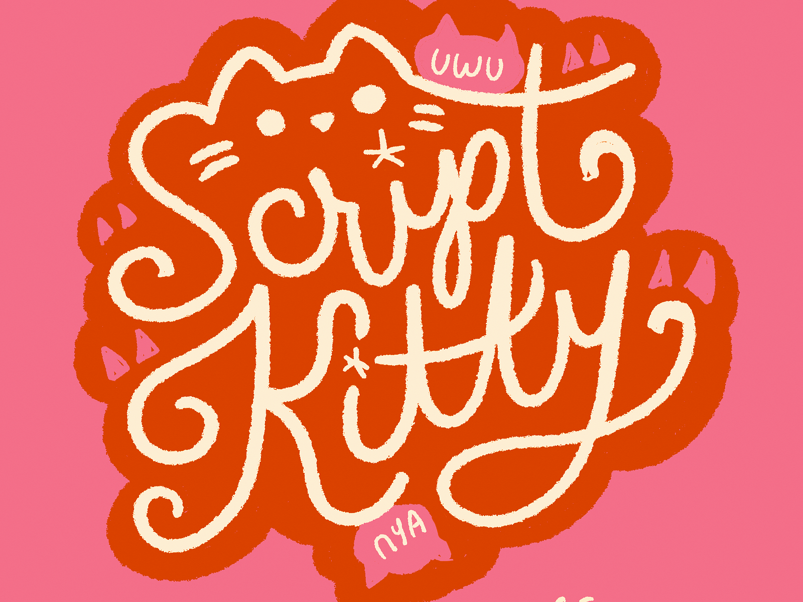 Script Kitty Sticker by Charlotte on Dribbble