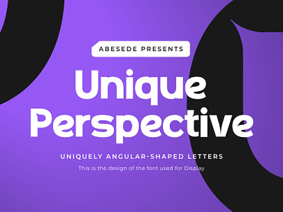Unique Perspective graphic design type design typeface typography unique perspective