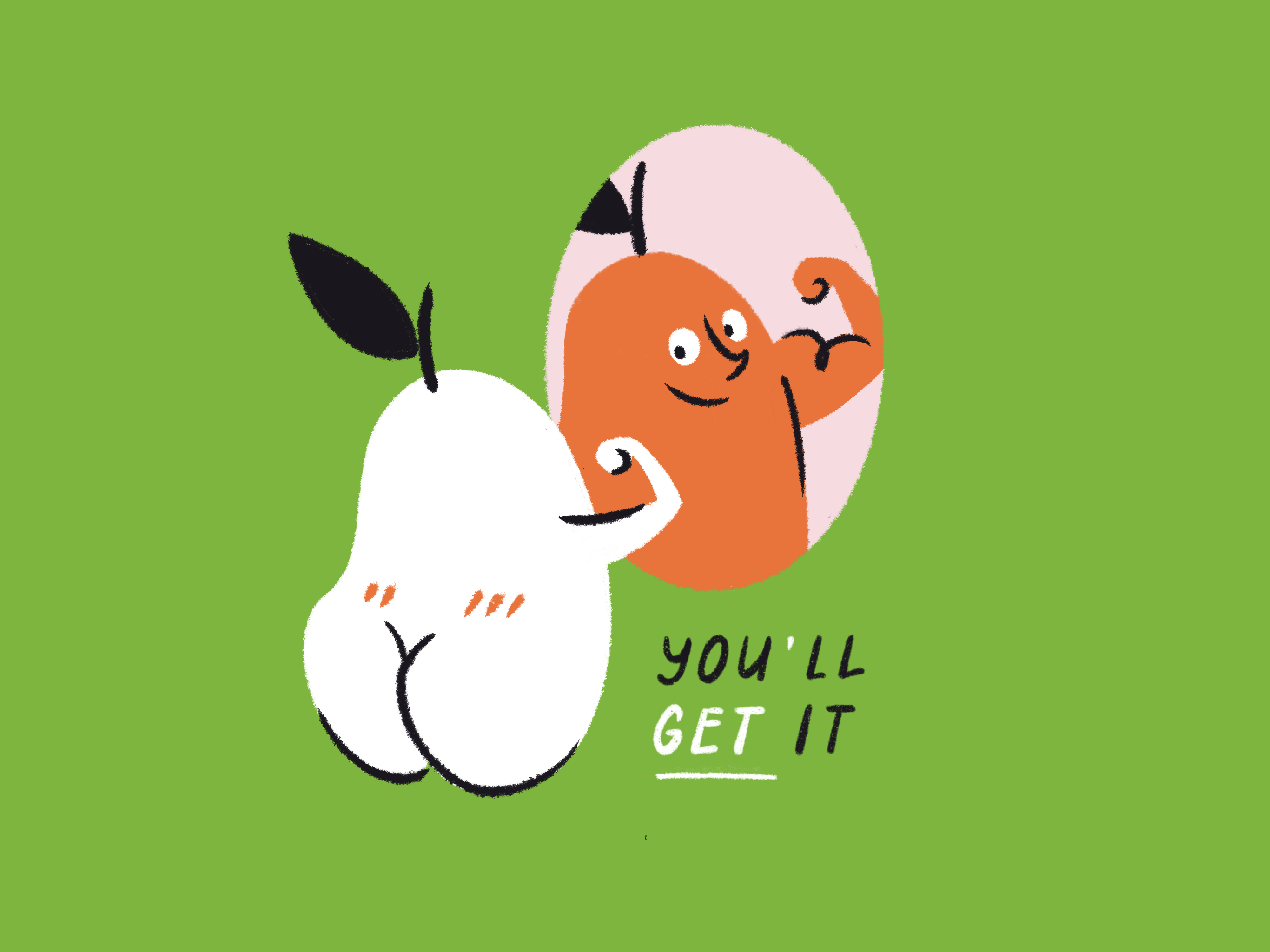 Work for it 🍐💪 2d art achieve cta flat illustration fruit funny goal hard work illustration motivation sport