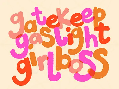 gaslight gatekeep girlboss sticker gaslight gatekeep girlboss lettering pink sticker typography