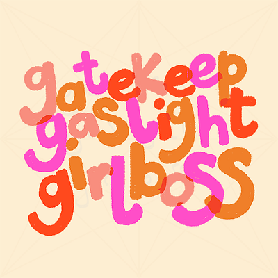 gaslight gatekeep girlboss sticker gaslight gatekeep girlboss lettering pink sticker typography