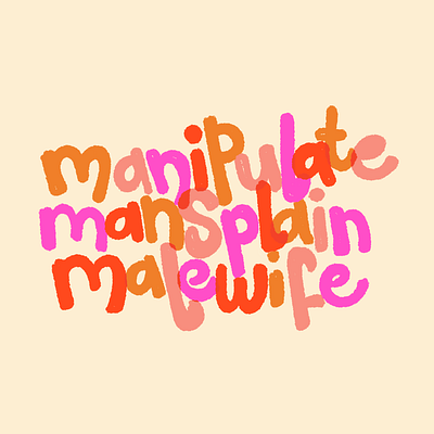manipulate mansplain malewife sticker cute hand lettering malewife manipulate mansplain pink sticker typography