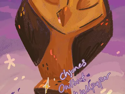 Owlbert Wallpaper illustration owlbert owlhouse wallpaper
