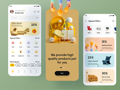 Mobile App - Furniture Shop App Design app design chair decor decoration e commerce furniture furniture app furniture apps furniture mobile app interior interior design mobile mobile app mobile app design sofa sylgraph trending ui ui design ux